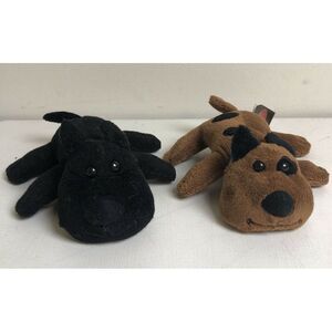 7" Melissa & Doug 2 Dogs Plush Bandit Pepper Cuddly Soft Black Brown‎ Stuffie